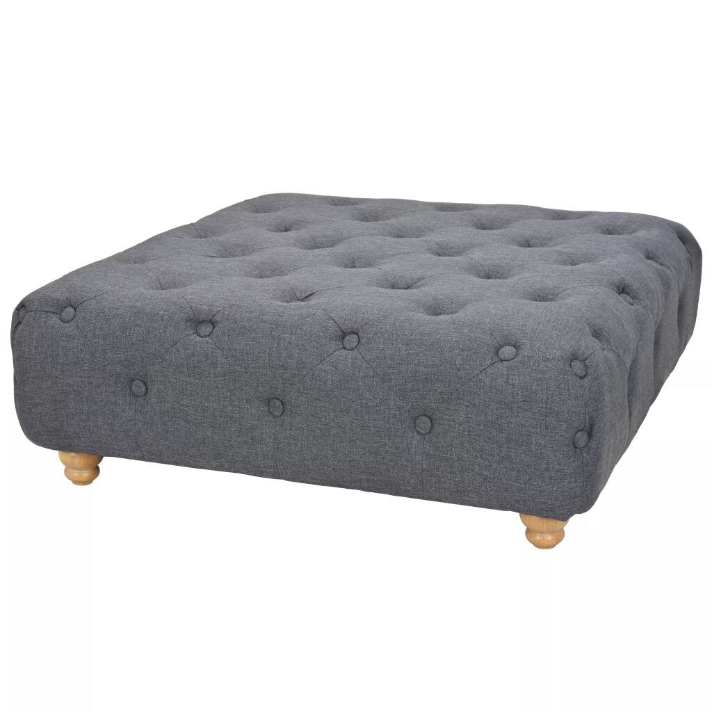 Taburet din material textil vidaXL, Pin, Gri
